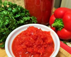 Pikantné korenie z paradajok a cesnaku na zimu - recept s fotografiami Ako pripraviť korenie z paradajok